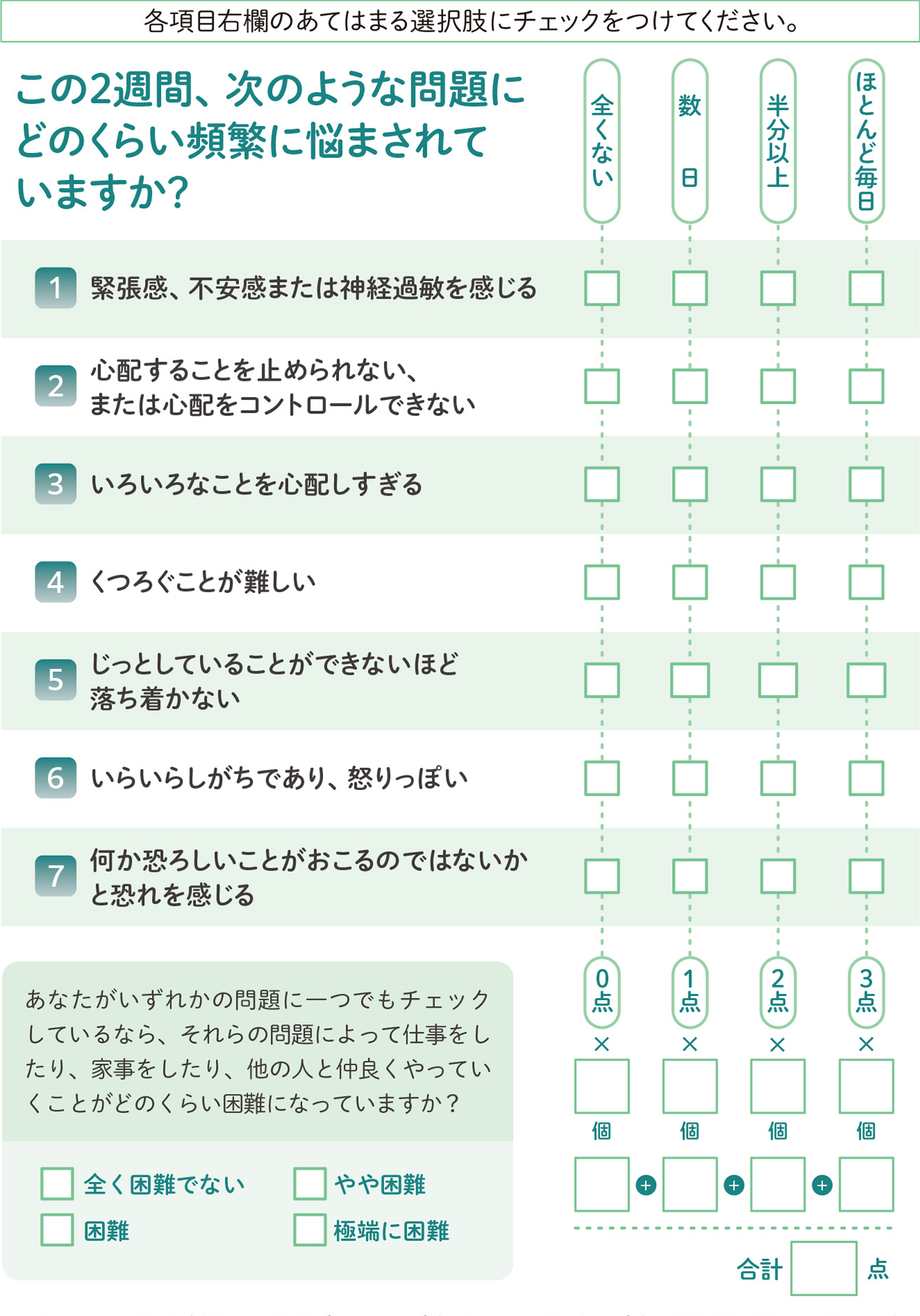 チェックシート